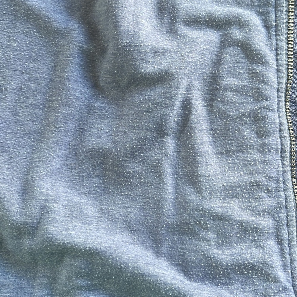LOGO by Lori Goldstein Blue knit Zip up Hoodie Cardigan Jacket Medium - Picture 9 of 9